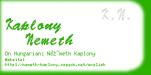 kaplony nemeth business card